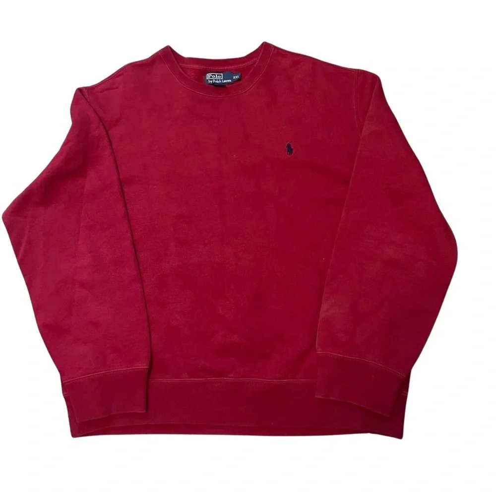 Polo Ralph Lauren vintage men thick 2XL crew neck small pony wide wrist shirt